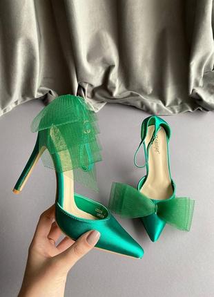 🔥 шикарные атласные туфли лодочки с бантом