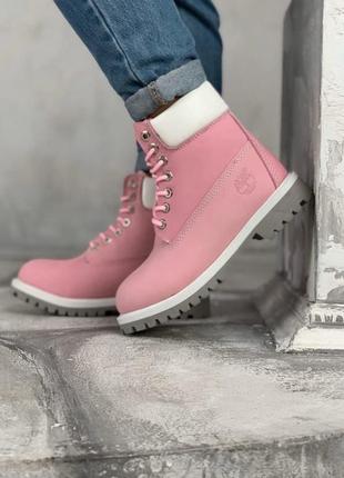 Женские ботинки на меху timberland "pink4 фото