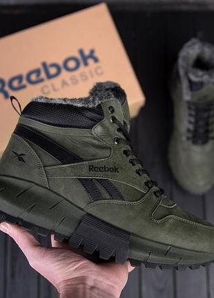 Мужские кожаные зимние кроссовки reebok