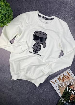 Мужская белая кофта karl lagerfeld чоловіча біла кофта karl lagerfeld