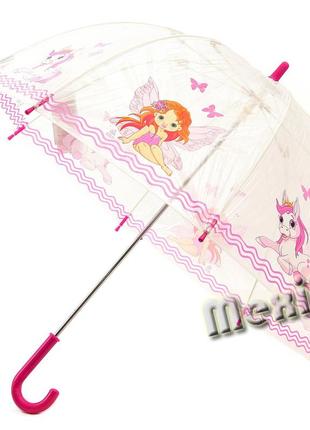 Прозрачный детский зонт zest. расцветка фея с лошадкой1 фото