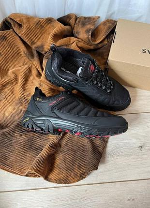 Кроссовки кеды туфли ботинки мужские теплые черные стильные удобные на осень осенние непромокаемые на резиновой подошве7 фото