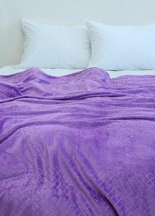 Плед двоспальний фіолетовий гіпоалергенний jh1707-22 фото