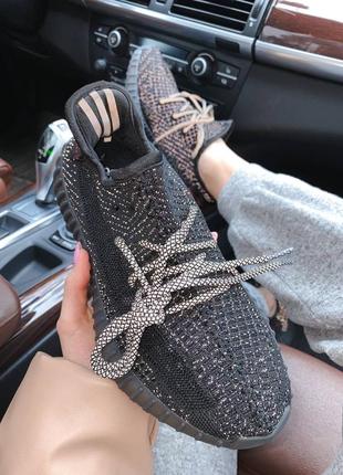 Кросівки adidas yeezy boost 350 v2 full reflective black чорні4 фото