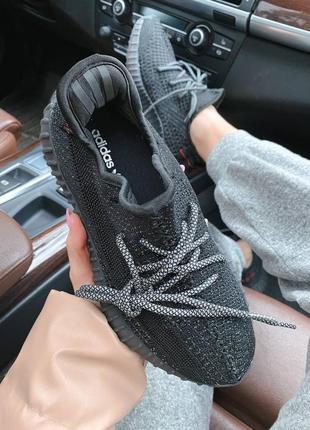 Кросівки adidas yeezy boost 350 v2 full reflective black чорні6 фото