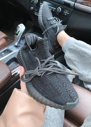 Кросівки adidas yeezy boost 350 v2 full reflective black чорні8 фото