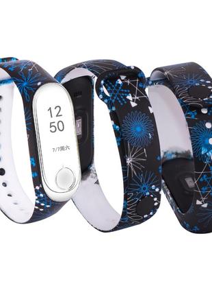 Ремішок з малюнком для mi band 3/4/5/6/7 ремешок с принтом mi band ремінець для годинника ми бенд браслет ми банд ремешок с рисунком мі бенд мі банд