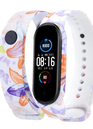 Ремішок з малюнком для mi band 3/4/5/6/7 ремешок с принтом mi band ремінець для годинника ми бенд браслет ми банд ремешок с рисунком  мі бенд мі банд