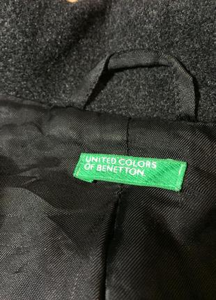 Пальто united colors of benetton шерстяное 80% шерсть длинное3 фото