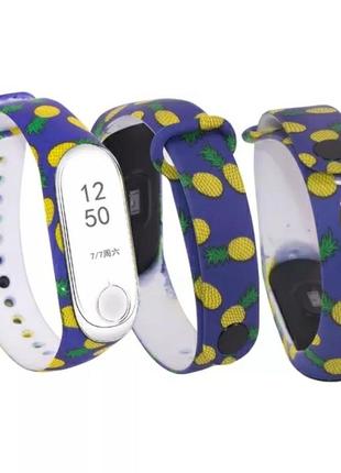 Ремішок з малюнком для mi band 3/4/5/6/7 ремешок с принтом mi band ремінець для годинника ми бенд браслет ми банд ремешок с рисунком  мі бенд мі банд