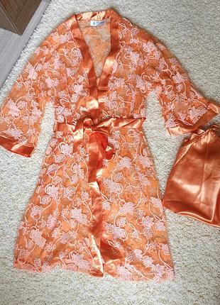 Пляжний халатик персикового кольору