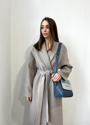 Шикарное зимнее качественное длинное пальто из итальянского кашемира6 фото