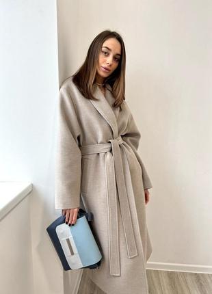 Шикарное зимнее качественное длинное пальто из итальянского кашемира2 фото