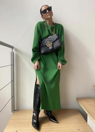 Платье макси zara зеленое