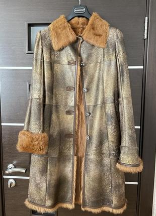 Пальто легкое зимнее zerimar, бронза, размер 366 фото