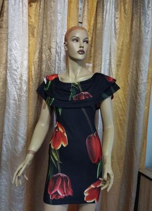 Плаття з воланами,квітковий принт.