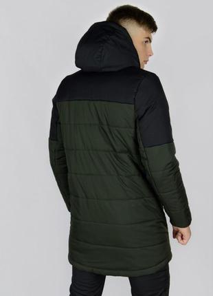 Демисезонная куртка "fusion" бренда intruder  черная -  хаки2 фото