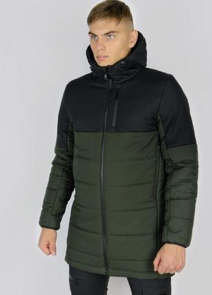 Демисезонная куртка "fusion" бренда intruder  черная -  хаки