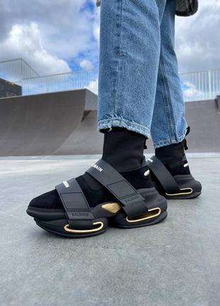 Жіночі кросівки balmain b-bold sneakers ‘black gold’