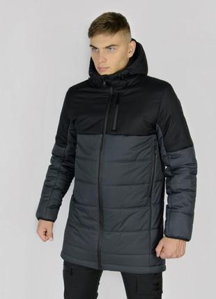 Демисезонная куртка "fusion" бренда intruder  черная - серая