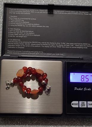 Сердолик 16.5 см. гранёные сердечки. 6