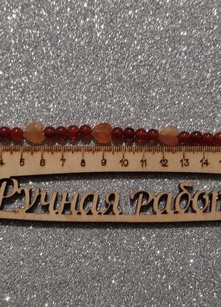 Сердолик 16.5 см. гранёные сердечки. 5