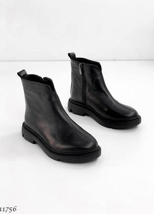 Черевики чоботи зима натуральна шкіра чорний