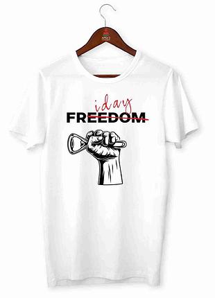 Футболка с принтом "freedom. friday. открывашка для пива"  push it