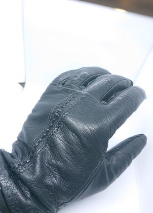 Классические кожаные перчатки с теплой подкладкой2 фото