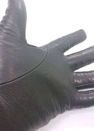 Классические кожаные перчатки с теплой подкладкой4 фото