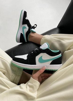 Кросівки nike air jordan 1 low white black lilac4 фото