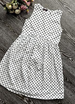 Натуральное коттоновое платье в горох / сарафан / коттоновое платье3 фото