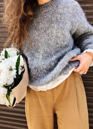 Базовий сірий светр оверсайз