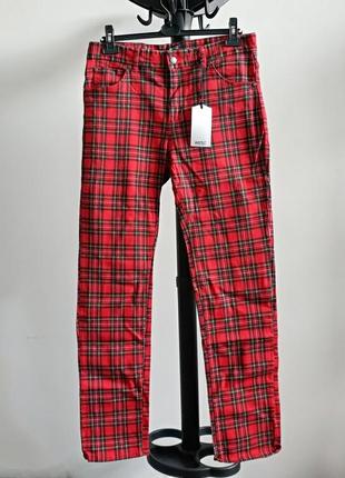 Мужские штаны брюки eddy tartan slim fit wesc швеция оригинал1 фото