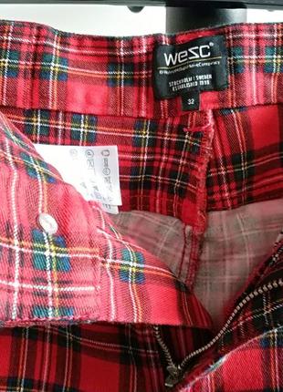 Мужские штаны брюки eddy tartan slim fit wesc швеция оригинал5 фото