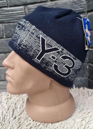 Зимняя синяя  шапка  adidas  y-3 29314
