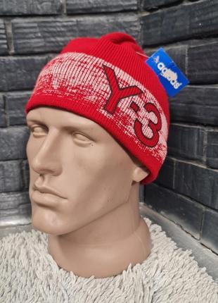 Зимняя красная  шапка  adidas  y-3 29316
