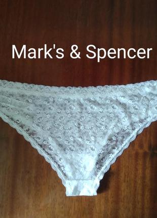 Нові гіпюрові прозорі ажурні жіночі трусики бренду mark's & spencer uk 14-16 eur 42-44