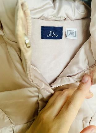 Пальто пуховое chicco куртка пуховик для девочки 110 розовая3 фото