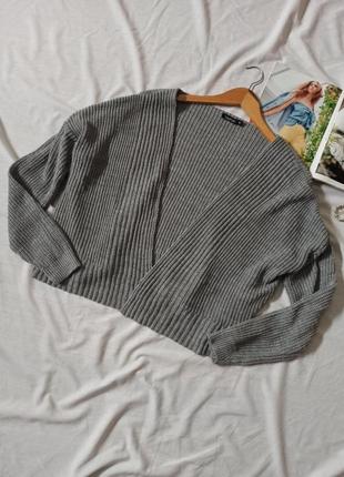 Оверсайз кардиган крупной вязки/укороченный