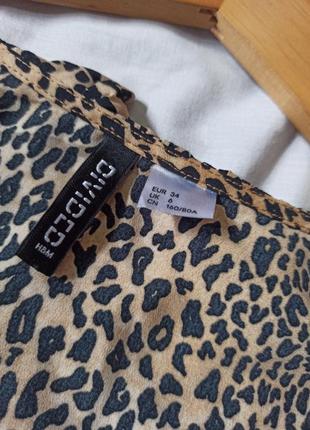 Укороченная блузка с рюшами/с воланами/с оборками в леопардовый принт4 фото