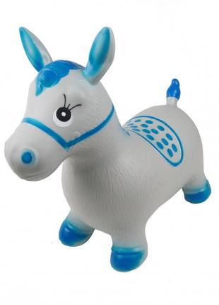 Детский прыгун-лошадка ms 0373 резиновый (серый с голубым) (an) 🎁🚀