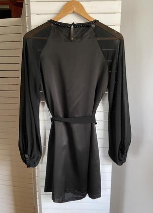 Плаття чорне коротке сукня чорна коротка sorbet можна з поясом і без6 фото