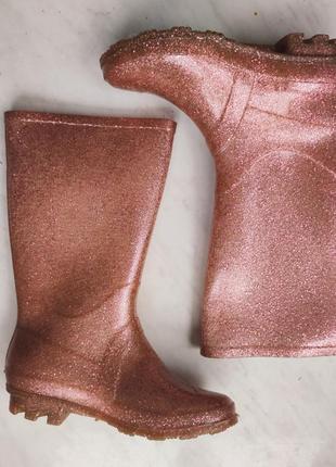 Рожеві резинові чоботи для дівчинки блискітки juju 131 фото