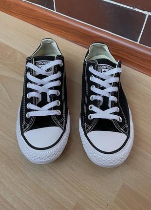 Чорні низькі кеди converse all star m9166c