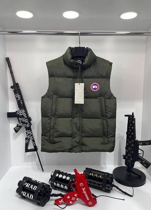 Мужская хаки жилетка canada goose чоловіча хакі жилетка canada goose