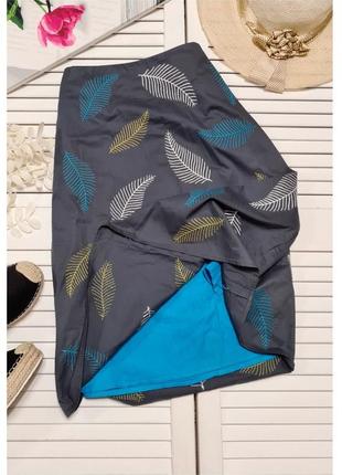 Хлопковая юбка миди трапеция laura ashley с вышивкой карманами2 фото