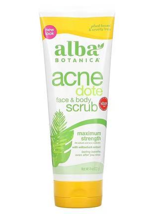 Alba botanica acne dote скраб против акне для лица и тела. 227 г2 фото