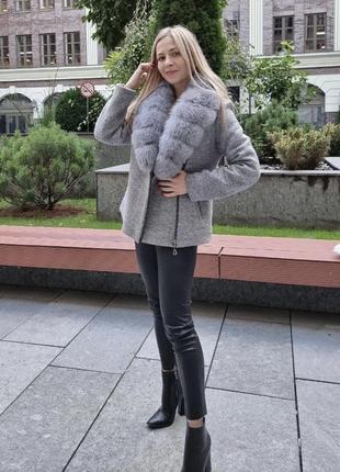 Пальто косуха женское пальто 60 см песец натуральный1 фото