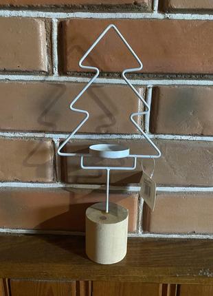 Подсвечник новогодний декор елка нідерланди металевий ялинка підсвічник новорічний1 фото